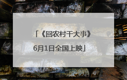 《回农村干大事》6月1日全国上映