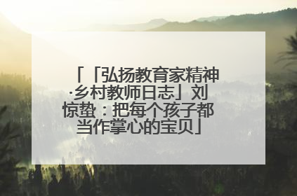 「弘扬教育家精神·乡村教师日志」刘惊蛰：把每个孩子都当作掌心的宝贝