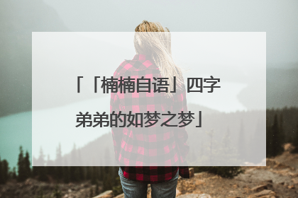 「楠楠自语」四字弟弟的如梦之梦