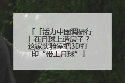 「活力中国调研行」在月球上造房子？这家实验室把3D打印“带上月球”
