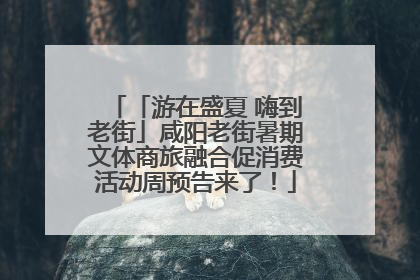 「游在盛夏 嗨到老街」咸阳老街暑期文体商旅融合促消费活动周预告来了！