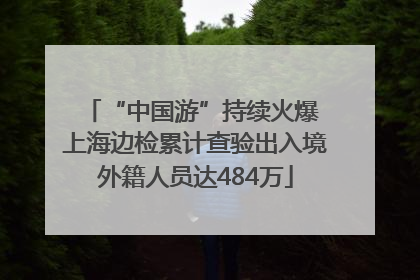 “中国游”持续火爆 上海边检累计查验出入境外籍人员达484万