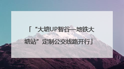 “大塘UP智谷—地铁大塘站”定制公交线路开行