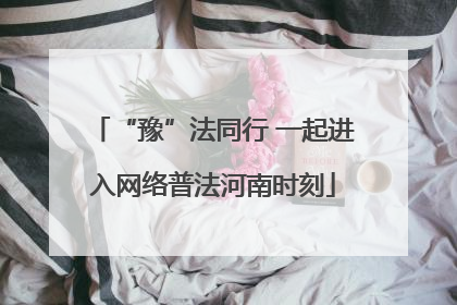 “豫”法同行 一起进入网络普法河南时刻