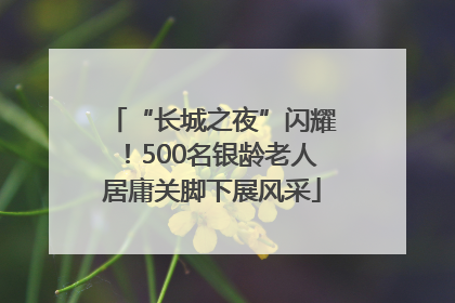 “长城之夜”闪耀！500名银龄老人居庸关脚下展风采