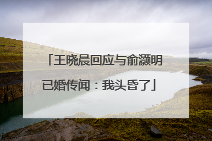 王晓晨回应与俞灏明已婚传闻：我头昏了