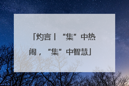 灼言丨“集”中热闹，“集”中智慧