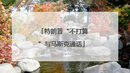 特朗普“不打算”与马斯克通话
