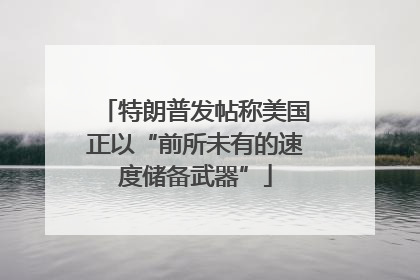特朗普发帖称美国正以“前所未有的速度储备武器”