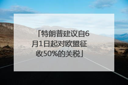 特朗普建议自6月1日起对欧盟征收50%的关税