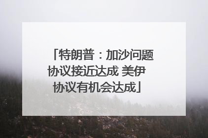 特朗普：加沙问题协议接近达成 美伊协议有机会达成