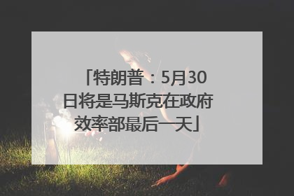 特朗普：5月30日将是马斯克在政府效率部最后一天