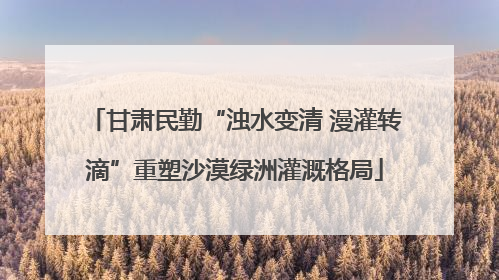 甘肃民勤“浊水变清 漫灌转滴”重塑沙漠绿洲灌溉格局