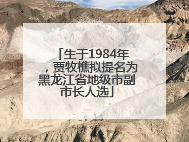 生于1984年，贾牧樵拟提名为黑龙江省地级市副市长人选