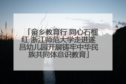 畲乡教育行 同心石榴红 浙江师范大学走进遂昌幼儿园开展铸牢中华民族共同体意识教育