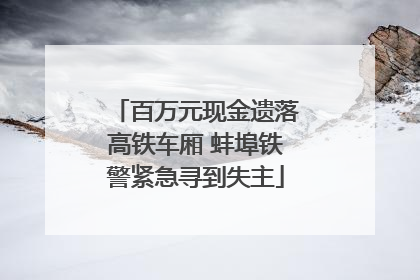 百万元现金遗落高铁车厢 蚌埠铁警紧急寻到失主