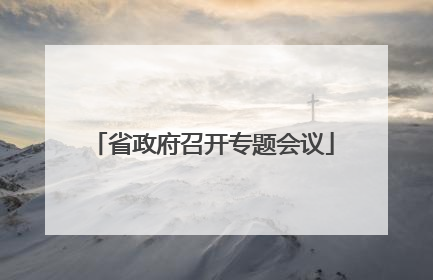省政府召开专题会议