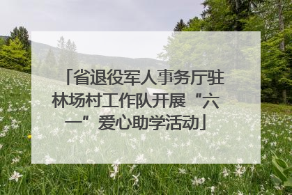 省退役军人事务厅驻林场村工作队开展“六一”爱心助学活动
