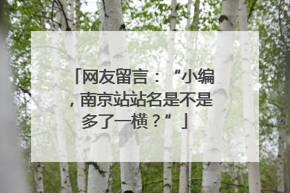 网友留言：“小编，南京站站名是不是多了一横？”