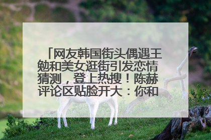 网友韩国街头偶遇王勉和美女逛街引发恋情猜测，登上热搜！陈赫评论区贴脸开大：你和谁逛街？我也想知道