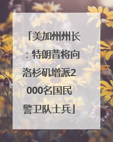 美加州州长：特朗普将向洛杉矶增派2000名国民警卫队士兵