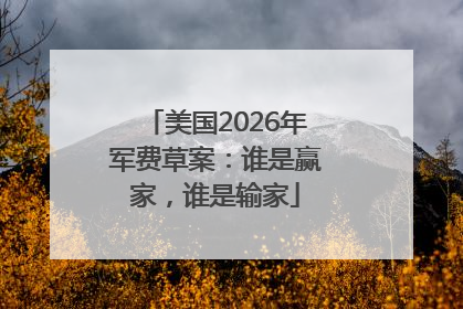 美国2026年军费草案：谁是赢家，谁是输家