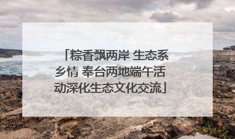 粽香飘两岸 生态系乡情 奉台两地端午活动深化生态文化交流