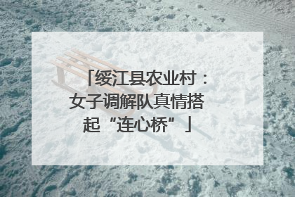 绥江县农业村：女子调解队真情搭起“连心桥”