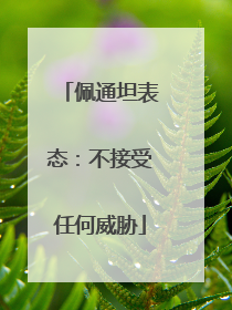 佩通坦表态：不接受任何威胁