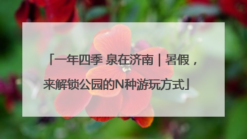 一年四季 泉在济南｜暑假，来解锁公园的N种游玩方式