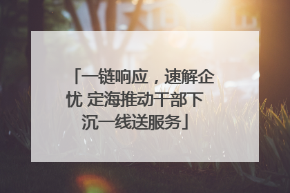 一链响应，速解企忧 定海推动干部下沉一线送服务