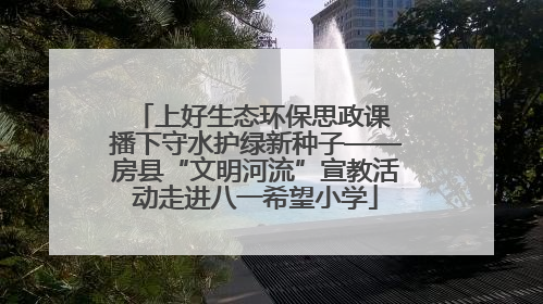 上好生态环保思政课 播下守水护绿新种子——房县“文明河流”宣教活动走进八一希望小学