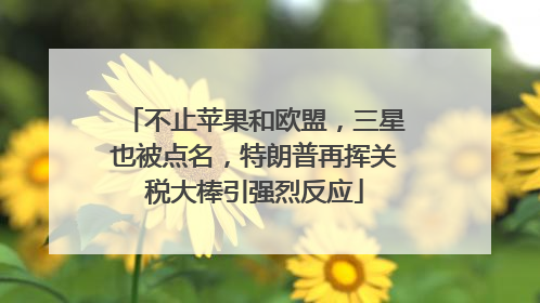 不止苹果和欧盟，三星也被点名，特朗普再挥关税大棒引强烈反应