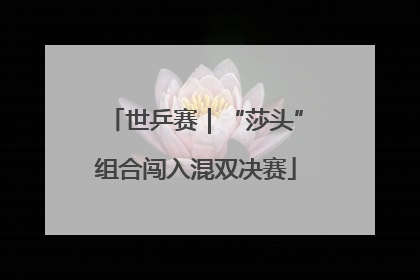 世乒赛｜“莎头”组合闯入混双决赛