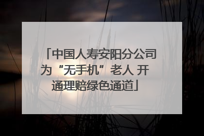 中国人寿安阳分公司为“无手机”老人 开通理赔绿色通道