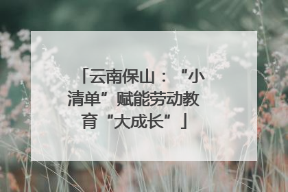 云南保山：“小清单”赋能劳动教育“大成长”