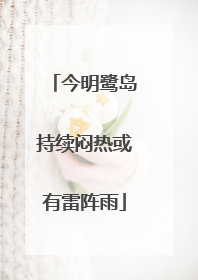 今明鹭岛持续闷热或有雷阵雨
