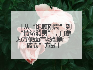 从“饱腹刚需”到“情绪消费”，白象为方便面市场创新“破卷”方式