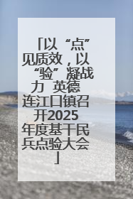 以“点”见质效，以“验”凝战力  英德连江口镇召开2025年度基干民兵点验大会
