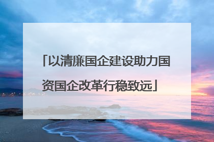 以清廉国企建设助力国资国企改革行稳致远