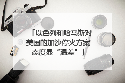以色列和哈马斯对美国的加沙停火方案态度显“温差”
