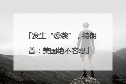 发生“恐袭”，特朗普：美国绝不容忍