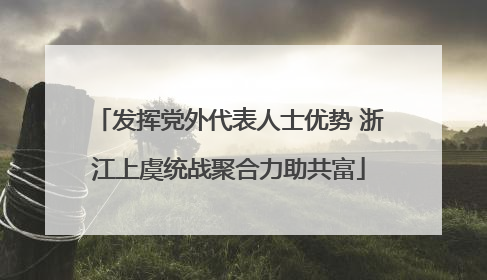 发挥党外代表人士优势 浙江上虞统战聚合力助共富