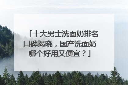 十大男士洗面奶排名口碑揭晓，国产洗面奶哪个好用又便宜？