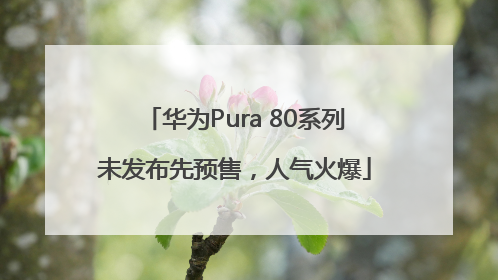 华为Pura 80系列未发布先预售，人气火爆