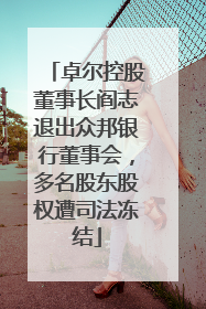卓尔控股董事长阎志退出众邦银行董事会，多名股东股权遭司法冻结