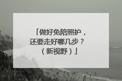 做好免陪照护，还要走好哪几步？（新视野）