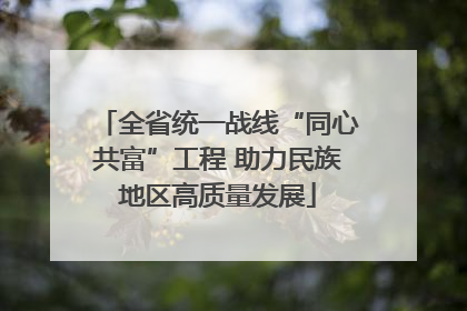 全省统一战线“同心共富”工程 助力民族地区高质量发展