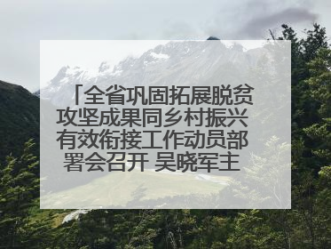 全省巩固拓展脱贫攻坚成果同乡村振兴有效衔接工作动员部署会召开 吴晓军主持并讲话 罗东川作安排部署