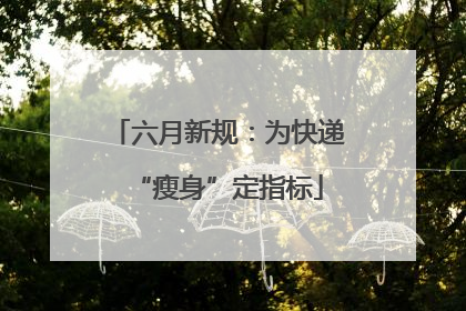 六月新规：为快递“瘦身”定指标